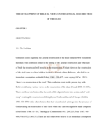 The development of biblical views on the general resurrection of the dead.
