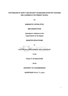 The problem of safety and security in managing effective teaching and learning in the primary school