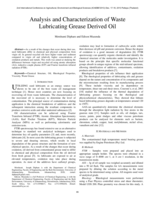 Analysis and characterization of waste lubricating grease derived oil