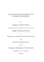 Skakelmoduskragbron vir plasmatoepassings