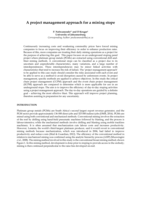 A project management approach for a mining stope