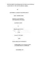 The treatment and promotion of the eleven official languages in the South African media