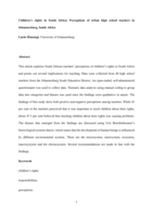 Children’s rights in South Africa: Perceptions of urban high school teachers in Johannesburg, South Africa