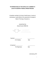 The inferior angle of the scapula as a landmark to locate the seventh thoracic spinous process