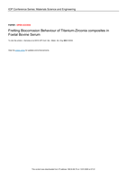 Fretting biocorrosion behaviour of titanium-zirconia composites in foetal bovine serum