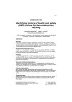 Identifying factors of health and safety (H&S) culture for the construction industry