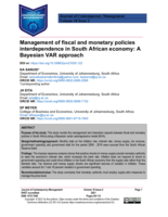 Management of fiscal and monetary policies interdependence in South African economy : A Bayesian VAR approach