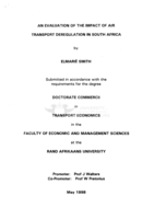 An evaluation of the impact of air transport deregulation in South Africa