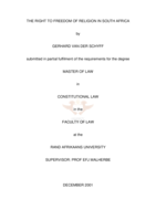 The right to freedom of religion in South Africa