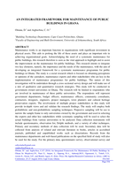 An integrated framework for maintenance of public buildings in Ghana