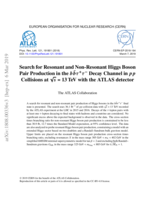 Search for resonant and non-resonant Higgs Boson pair production in the b b¯τ+τ− decay channel in  pp collisions at √s = 13 TeV with the ATLAS detector