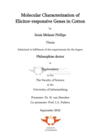 Molecular characterization of elicitor-responsive genes in cotton