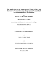 The application of the Department of Water Affairs and Forestry's "waste discharge system", quantified at Optimum  Colliery: a case study
