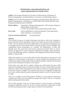 Globalisation, internationalisation and export opportunities for South Africa