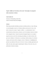 Negative visibility and ‘the defences of the weak’ : the interplay of a managerial culture and prisoner resistance