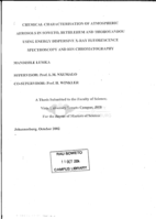 Chemical characterisation of atmospheric aerosols in Soweto, Bethlehem and Thohoyandou using energy dispersive x-ray fluorescence spectroscopy and ion chromatography