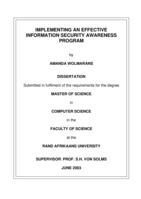 Implementing an effective information security awareness program