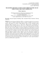 Measuring housing satisfaction through the use of structural equation modelling