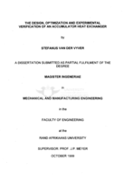 The design, optimization and experimental verification of an accumulator heat exchanger