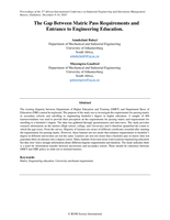 The gap between matric pass requirements and entrance to Engineering education