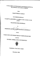 'n Persoonlike en professionele leierskapsperspektief op die probleem van kroniese moegheid