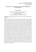 A dialogue on the genesis of housing problems in South Africa
