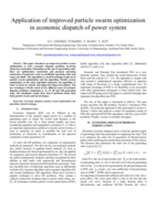 Application of improved particle swarm optimization in economic dispatch of power system