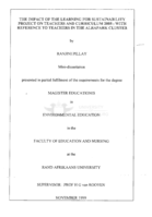 The impact of the learning for sustainablity project on teachers and curriculum 2005, with reference to teachers in the Alrapark cluster