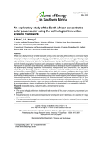 An exploratory study of the South African concentrated solar power sector using the technological innovation systems framework