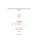 Investigating the information technology factors that contribute to supply chain management