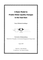 A basic model to predict water quality changes in the Vaal Dam