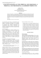 Conceptualisation of the spiritual life dimension: a personal and professional leadership perspective.
