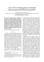 Active power management of islanded interconnected distributed generation