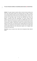 The role of financial conditions in transmitting external shocks onto South Africa