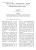 The perceptions of employees in a private higher education institution towards corporate social responsibility.