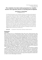 The evaluation of an intervention programme for reception learners who experience barriers to learning and development.