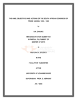 The aims, objectives and actions of the South African Congress of Trade Unions, 1955-1965