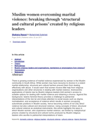 Muslim women overcoming marital violence : breaking through ‘structural and cultural prisons’ created by religious leaders