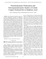 Potentiodynamic polarisation and chronopotentiometric studies of cobalt-copper oxidised ore in sulphuric acid