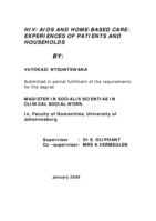 HIV/AIDS and home-based care: experiences of patients and households