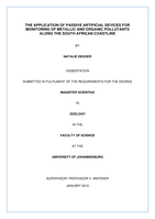 The application of passive artificial devices for monitoring of metallic and organic pollutants along the South African coastline