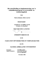 Die ontwikkeling en implementering van 'n rehabilitasieprogram vir nywerheid- en verbeteringskole