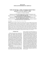 Youth and marriage : a study of changing marital choices among the university students in India
