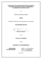 The effects of selected heavy metals and DDT exposure on selected aquatic organisms : a laboratory and field study