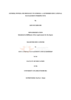 Gender, power and ideology in schools: a gendered educational management perspective