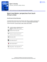 Black lives matter : perspectives from South African cricket