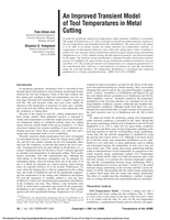 An improved transient model of tool temperatures in metal cutting