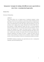 Interpreters’ strategies for dealing with different source speech delivery rates: form- vs meaning-based approaches