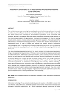 Assessing the effectiveness of an it governance practices when adopting cloud computing