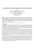 Characterisation and Flotation of a Weathered Platinum Group Metal ore